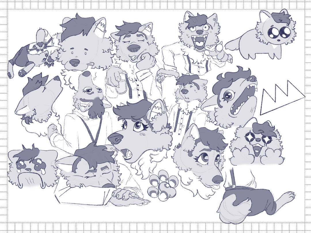 Sketch page with block-out colors