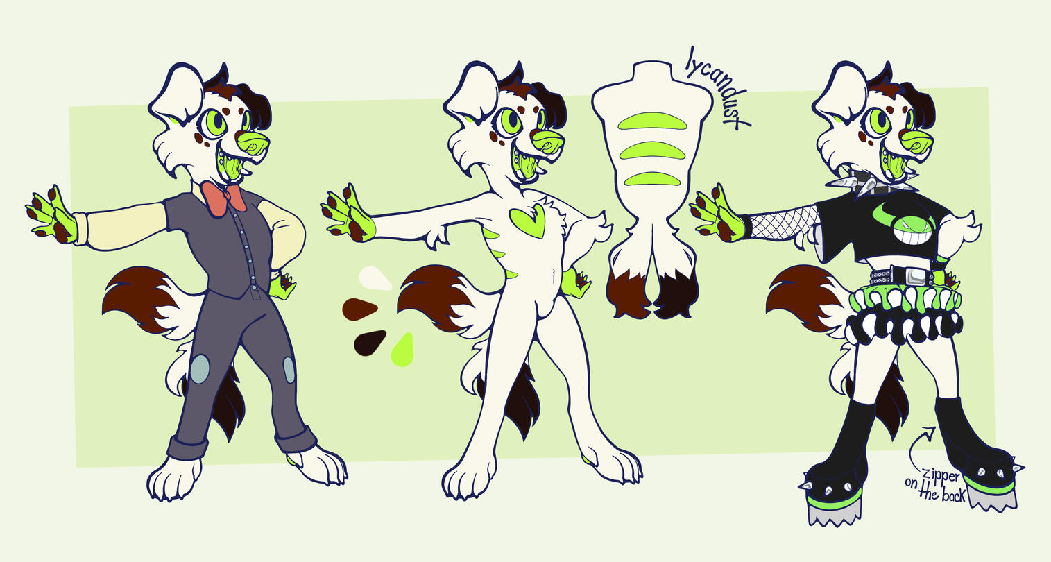 Lined ref sheet + outfits