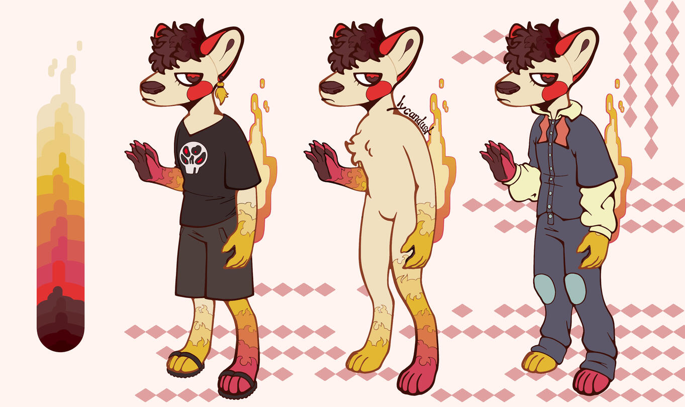 Lined ref sheet + outfits